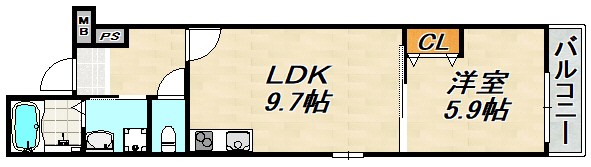 フジパレス須磨鷹取Ⅴ番館 間取り図