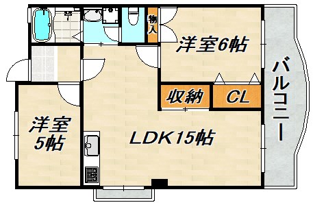 落合ハイツB棟 間取り図