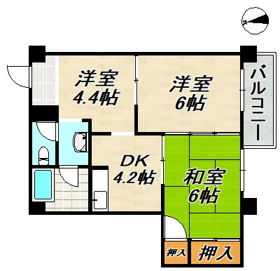 ヴィラ高取山 間取り図