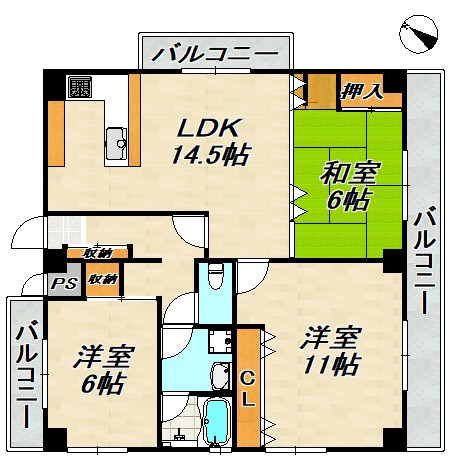 ウィル鈴蘭台 間取り図