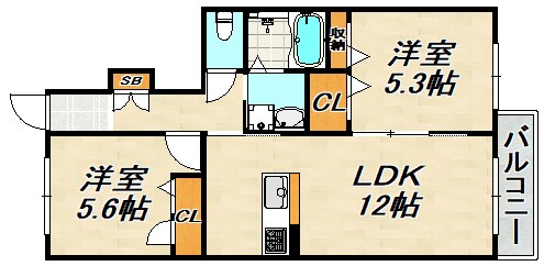 メゾン梨川Ⅲ 間取り図