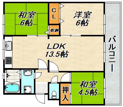 名谷8団地41号棟 間取り図