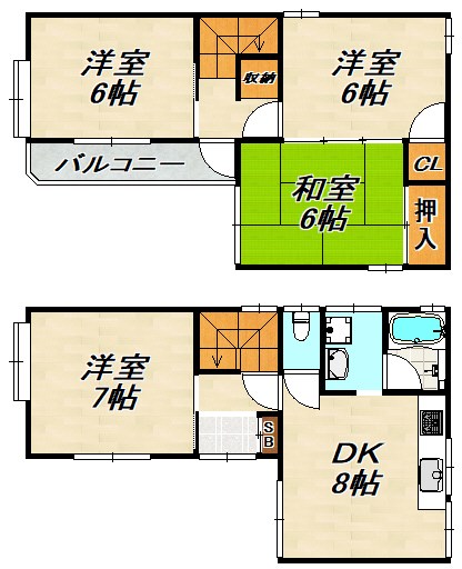 長者町戸建 間取り図
