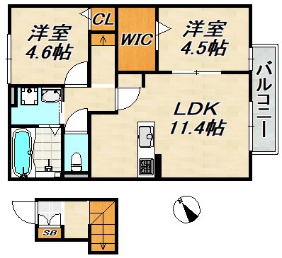 クローバー富士5号館 間取り図