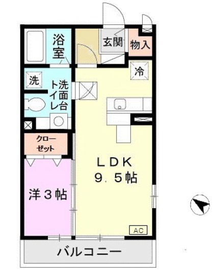 フレエール谷上 間取り図