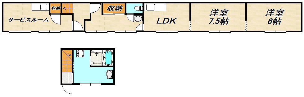 ハイツ六間道 間取り図