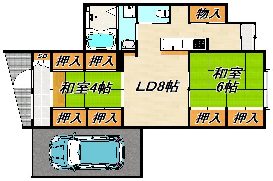 東尻池貸家(3丁目) 間取り図