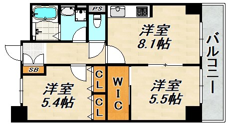 ボシュケ鷹取 間取り図