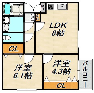さくら神戸長田 間取り図
