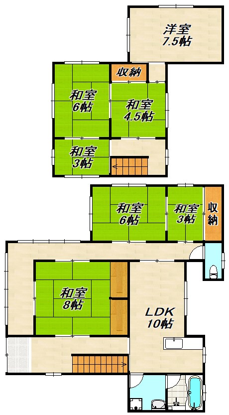 檜川町貸家 間取り図