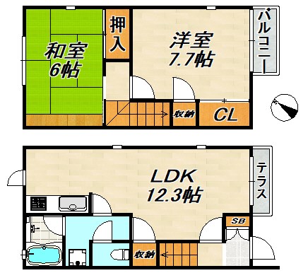 メゾネット名倉Ⅲ 間取り図