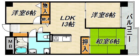 ハイツ雲雀丘 間取り図