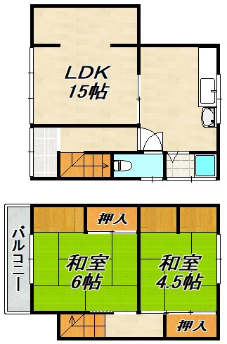 鈴蘭台東町2丁目戸建 間取り図