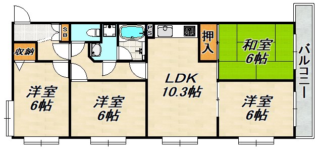 ヴェルドール上池田 間取り図