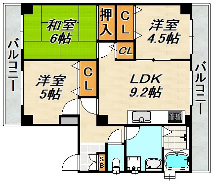 KARIN板宿 間取り図