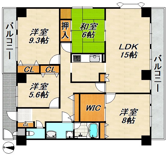 ライオンズマンション須磨妙法寺 間取り