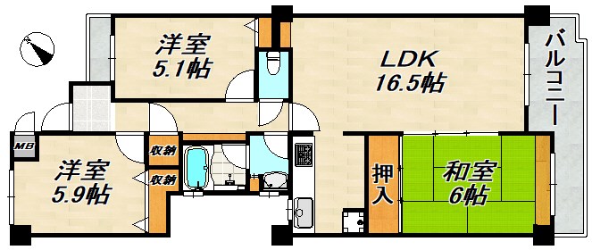 ラブリー鈴蘭台 間取り