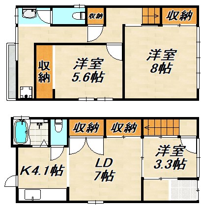 長楽町4丁目貸家 間取り