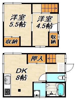 板宿町3丁目貸家1号室 間取り図