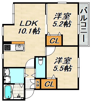 ブルージュ板宿 間取り図