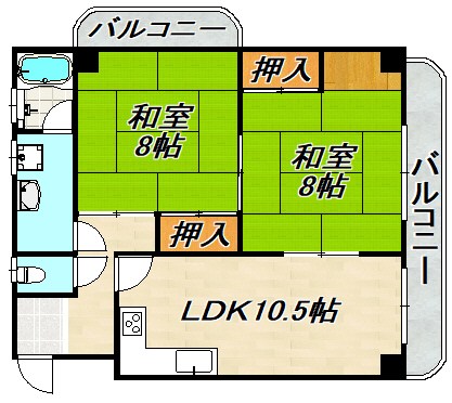 惣町サンハイツ2号棟 間取り