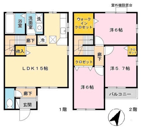 ラ・プロヴァンスB棟 間取り図