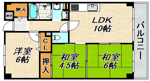 グリーンハイツ妙法寺Ａ棟 間取り図