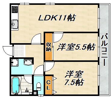 ホップス板宿 間取り図