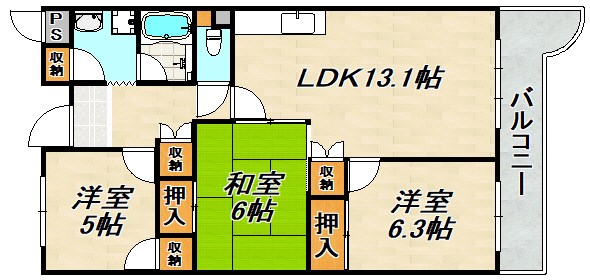 サイコート鈴蘭台 間取り図