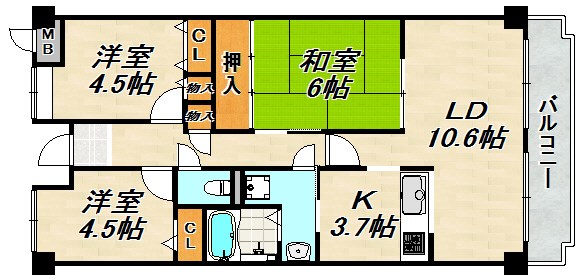 高倉山ハイツ 間取り