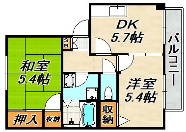 サザン五葉　A棟 間取り図