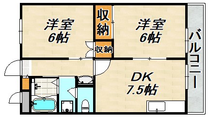 谷上ハイツ 間取り図