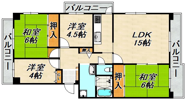 サンタウン御屋敷通弐番館 間取り図