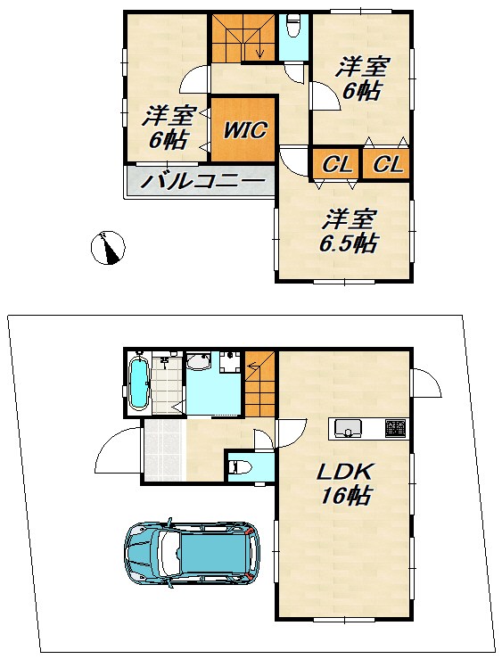 須磨区禅昌寺町戸建て 間取り図