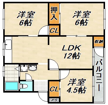 東垂水住宅7号棟 間取り図