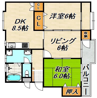 北須磨団地Ａ1号棟 間取り図
