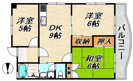 落合ハイツＡ棟 間取り図