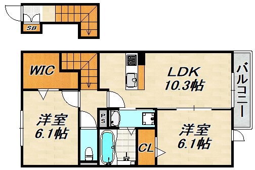 クローバー富士2号館 間取り図