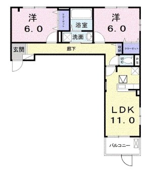 イリーデ谷上Ⅱ 間取り図