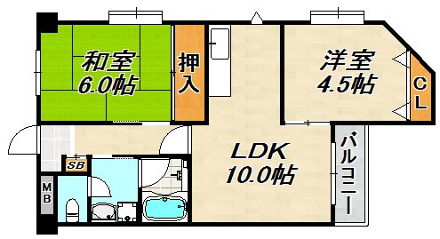 ハピネス東須磨 間取り図
