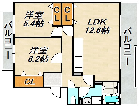 井吹東シティコート 間取り図