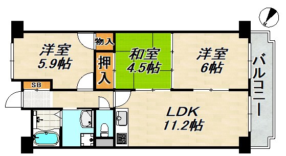 ベルダ鈴蘭台 間取り図