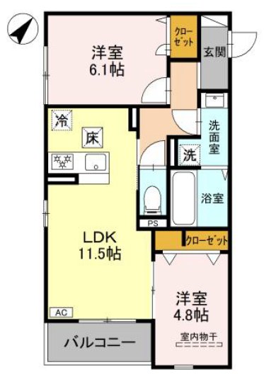 グランマーリエ松野通 間取り図