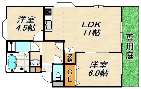 ガーデンハウス東落合6号棟 間取り図