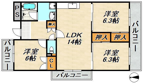 サイコート鈴蘭台 間取り図