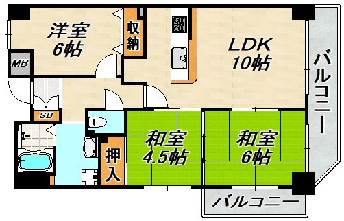 グリーンハイツ妙法寺Ａ棟 間取り図