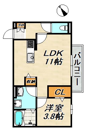 クローバー富士1号館 間取り図