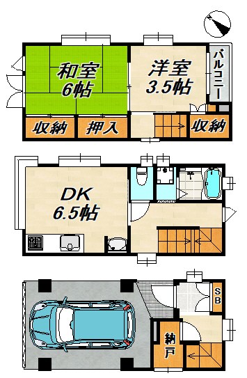 磯馴町6丁目戸建住宅 間取り図