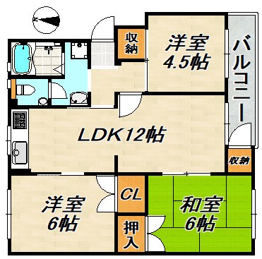 名谷1団地2号棟 間取り図
