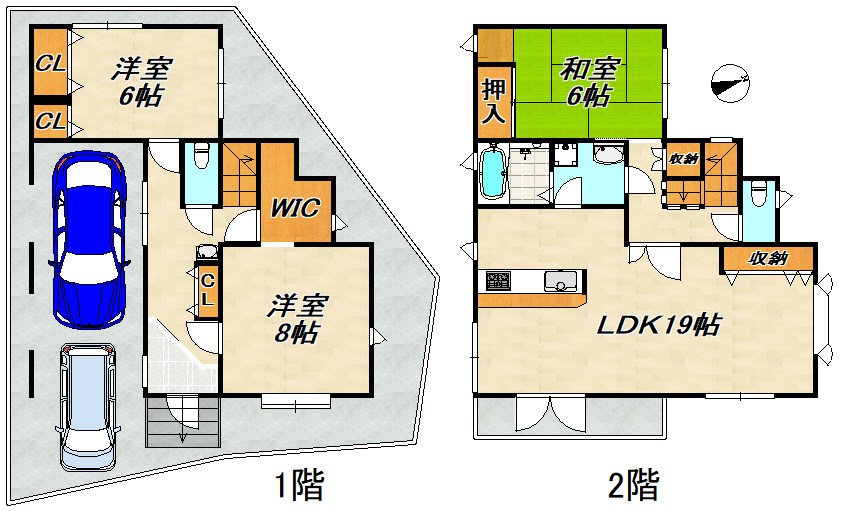 妙法寺道正川戸建住宅 間取り図
